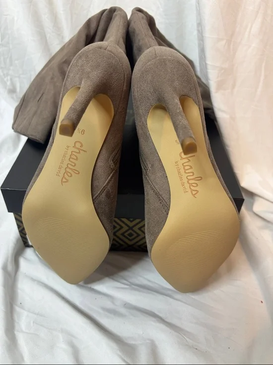 Charles by Charles David Taupe Microsuede Knee Boot (Daya) - Picture 5 of 11